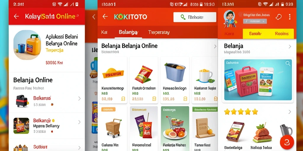 Tampilan antarmuka aplikasi KOKITOTO untuk Belanja Online yang user-friendly.