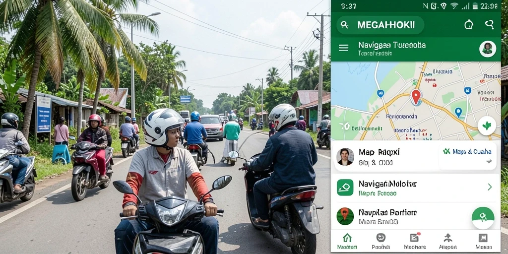 Tampilan antarmuka MEGAHOKI yang intuitif untuk navigasi motor.
