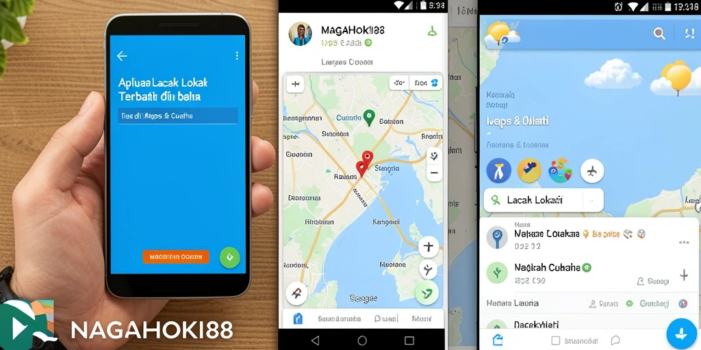 Tampilan antarmuka aplikasi Lacak Lokasi NAGAHOKI88 yang sederhana dan informatif.