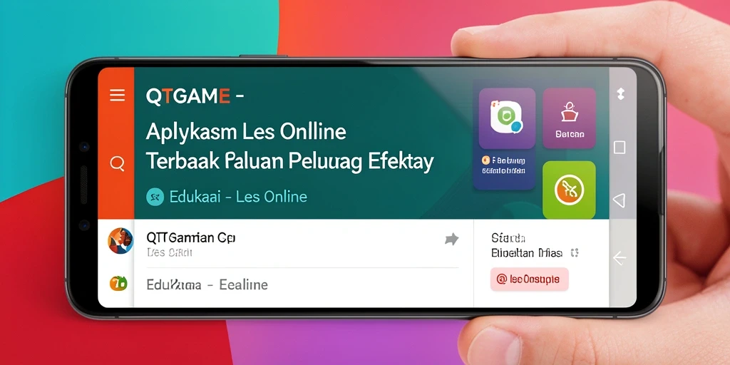 Antarmuka aplikasi Les Online QTGAME yang interaktif dan user-friendly.