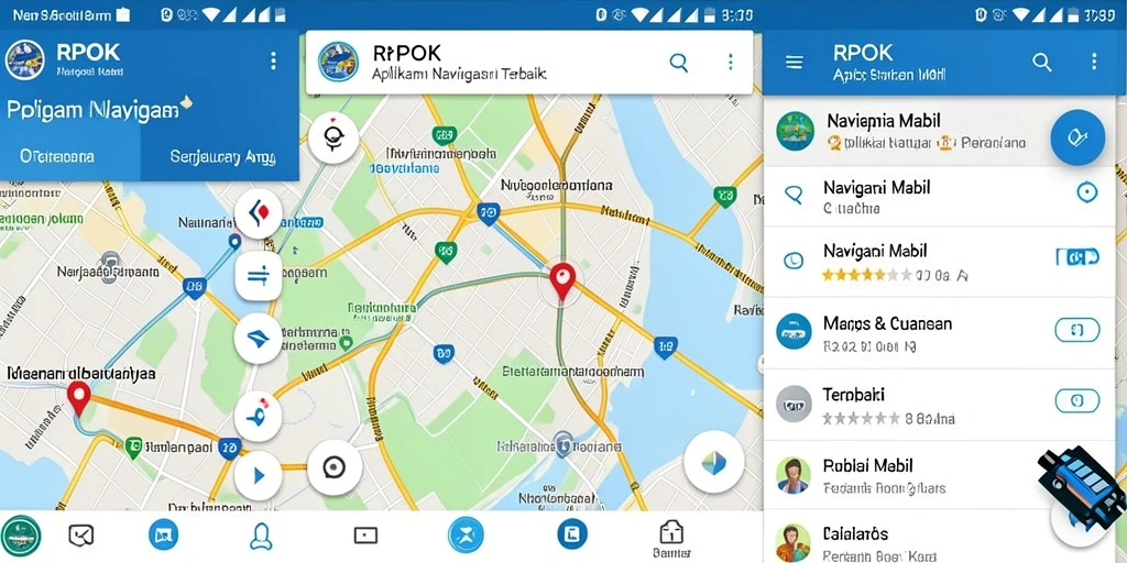 Tampilan antarmuka Navigasi Mobil RPOK yang intuitif dan informatif.