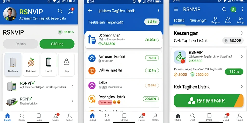 Antarmuka RSNVIP untuk cek tagihan listrik yang mudah digunakan.