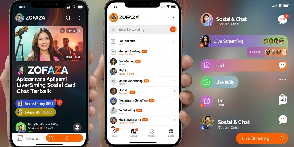Antarmuka ZOFAZA yang interaktif dan ramah pengguna untuk Live Streaming.
